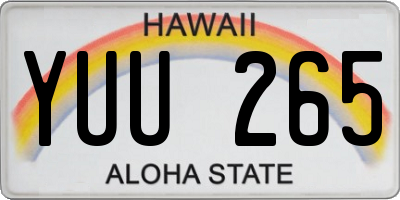 HI license plate YUU265