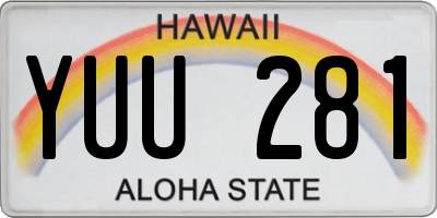 HI license plate YUU281