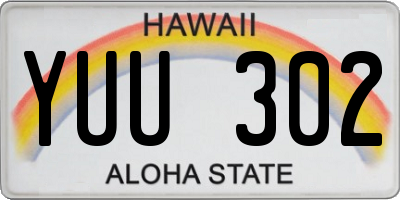 HI license plate YUU302