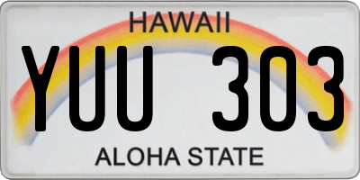 HI license plate YUU303