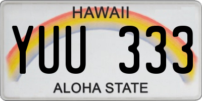 HI license plate YUU333
