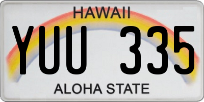 HI license plate YUU335