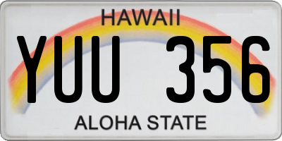 HI license plate YUU356
