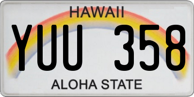 HI license plate YUU358