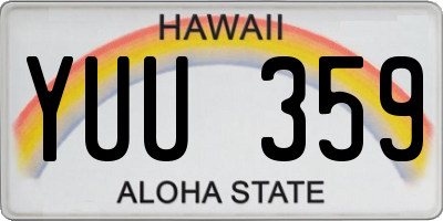 HI license plate YUU359
