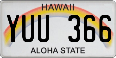 HI license plate YUU366