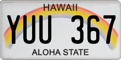 HI license plate YUU367