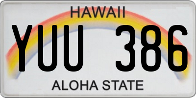 HI license plate YUU386