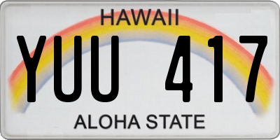 HI license plate YUU417
