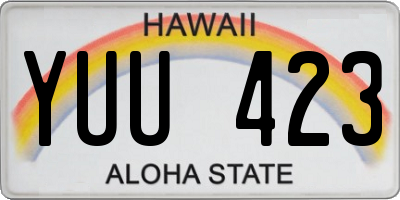 HI license plate YUU423
