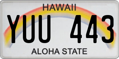 HI license plate YUU443