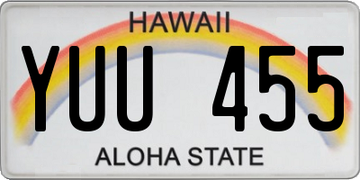 HI license plate YUU455