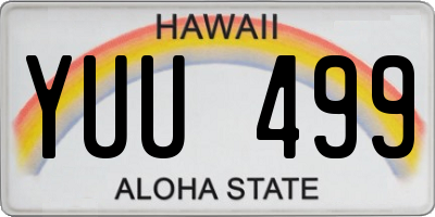 HI license plate YUU499