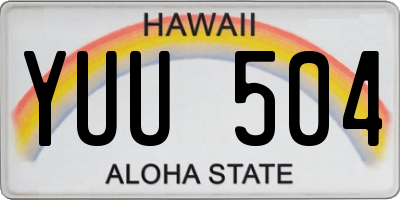 HI license plate YUU504