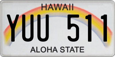 HI license plate YUU511