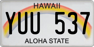 HI license plate YUU537