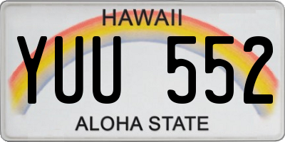 HI license plate YUU552