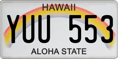 HI license plate YUU553