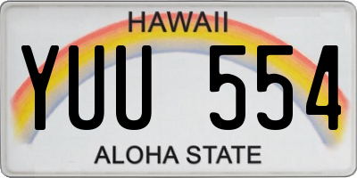 HI license plate YUU554