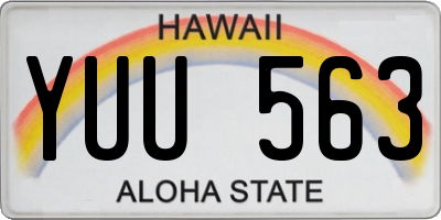 HI license plate YUU563
