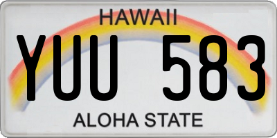 HI license plate YUU583