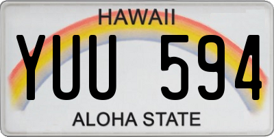 HI license plate YUU594