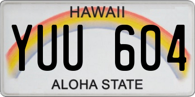 HI license plate YUU604