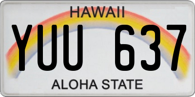 HI license plate YUU637