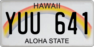 HI license plate YUU641