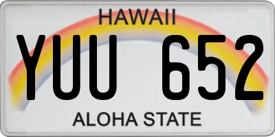 HI license plate YUU652