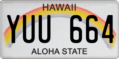 HI license plate YUU664