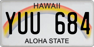 HI license plate YUU684