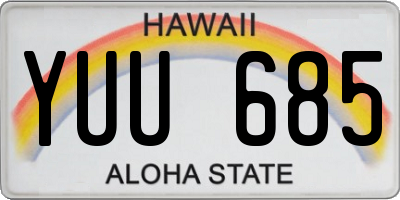 HI license plate YUU685