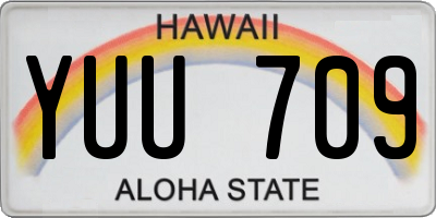 HI license plate YUU709