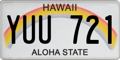 HI license plate YUU721