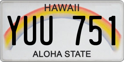 HI license plate YUU751