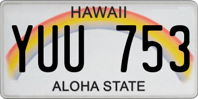 HI license plate YUU753