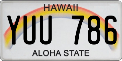HI license plate YUU786