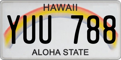 HI license plate YUU788