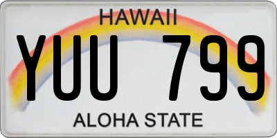 HI license plate YUU799