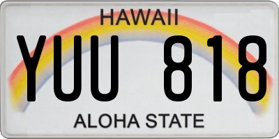 HI license plate YUU818