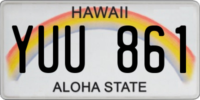 HI license plate YUU861