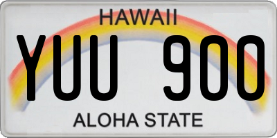 HI license plate YUU900
