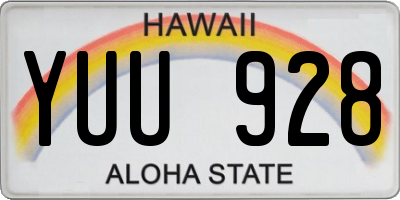 HI license plate YUU928
