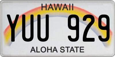 HI license plate YUU929