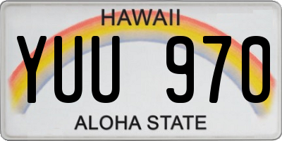 HI license plate YUU970