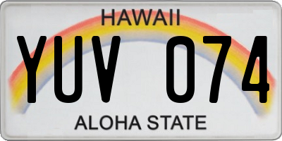 HI license plate YUV074