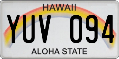 HI license plate YUV094