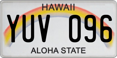 HI license plate YUV096