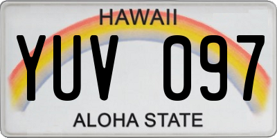 HI license plate YUV097